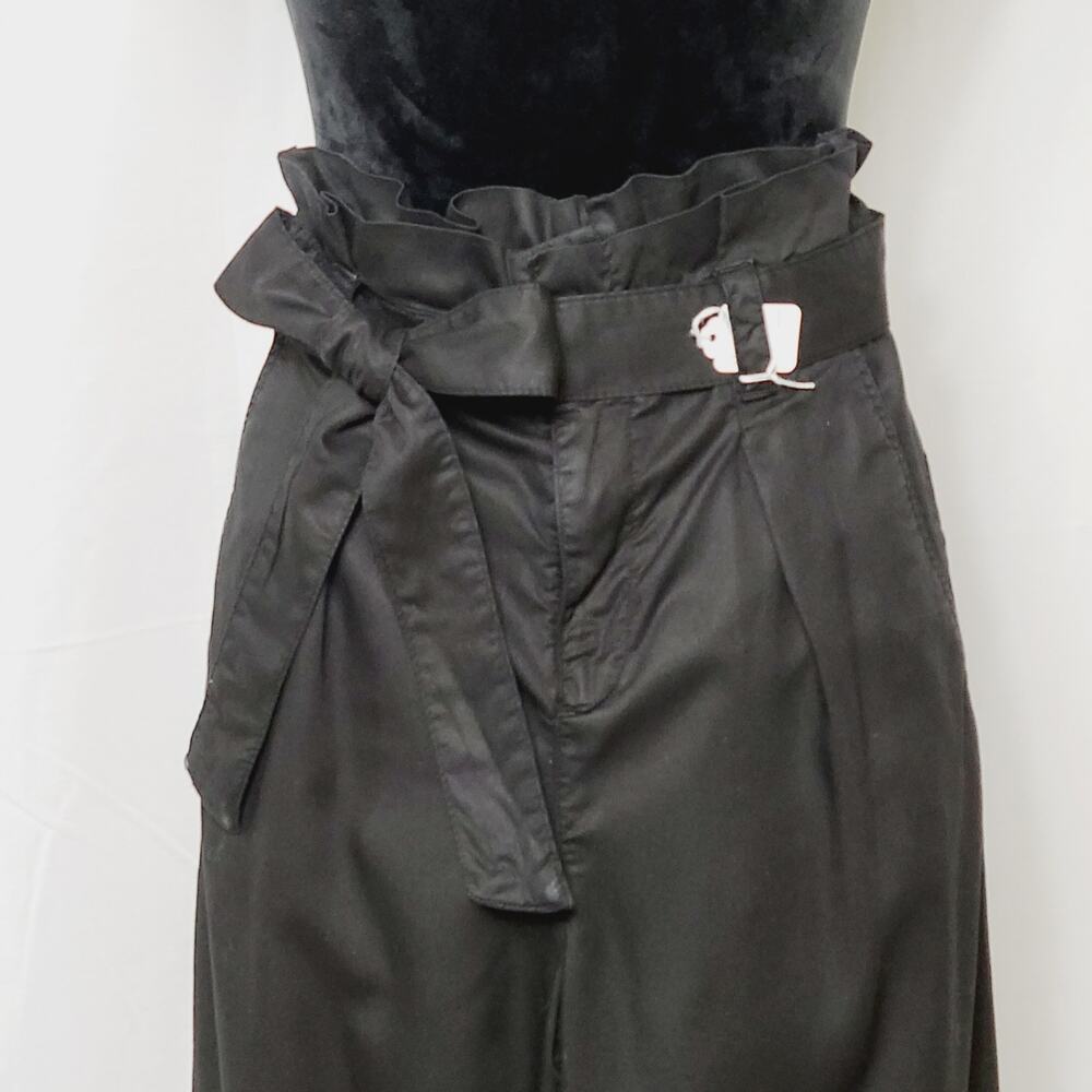 Zara Paper Bag Cropped Pants, Wide Leg Women Size S PRE-OWNED